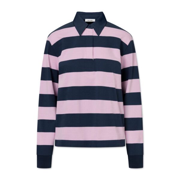Nué Notes Bratislava Poloshirt - Navy Pink Stripe